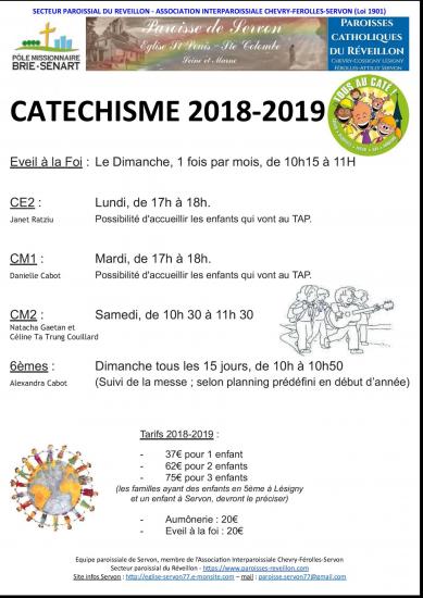 Affiche catechisme 2018 2019